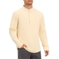 thumbnail image 4 of INSPIRE CHIC Men's Henley Shirts Long Sleeve Button Chest Pocket Casual T-Shirt XL Beige, 4 of 6