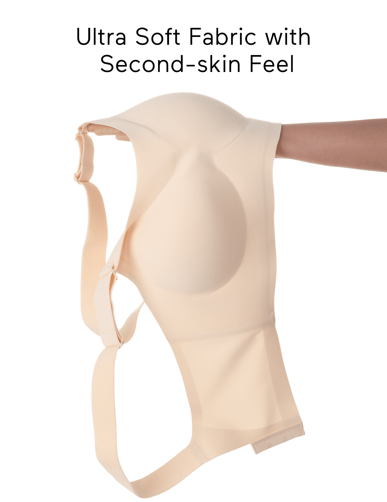 Momcozy Seamless Bra for Women, Wireless Invisible Support Bra, Comfortable Soft Adjustable, Beige