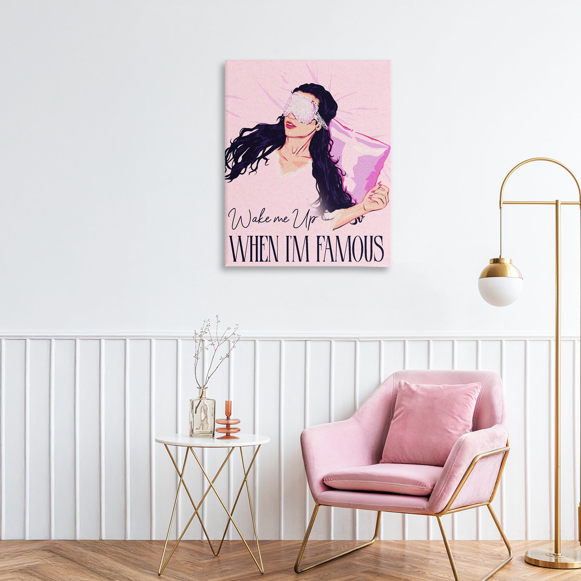 Stupell Industries Wake Me Up When Famous Canvas Wall Art, design by Ziwei Li