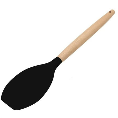 

Silicone Spatula Free & 480°F Heat Resistant Wooden Handle Non Stick Kitchen Spatulas for Cooking Baking