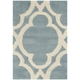thumbnail image 2 of SAFAVIEH Chatham Karina Geometric Wool Area Rug, Blue/Ivory, 3' x 5', 2 of 8
