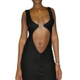 thumbnail image 3 of Coduop Women's Summer Long Skinny Dress Sleeveless Low Cut Slim Fit Hollow Out Bodycon Maxi Dress, 3 of 7