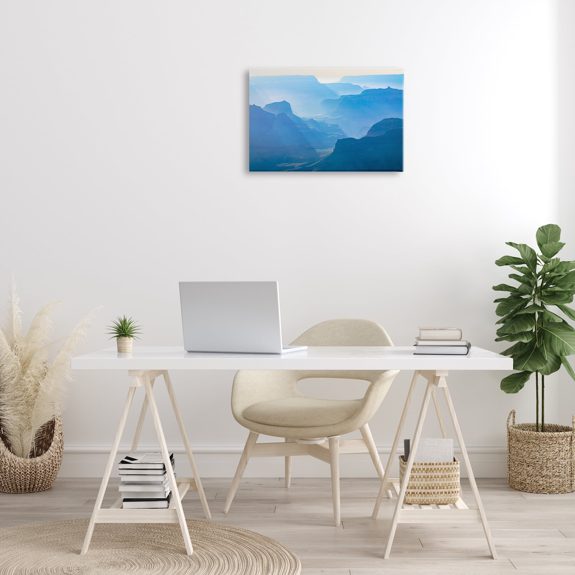 Stupell Industries Blue Sunlit Peaks Landscape & Nature Photography Wrapped Canvas Art Print Wall Art, 24 x 16