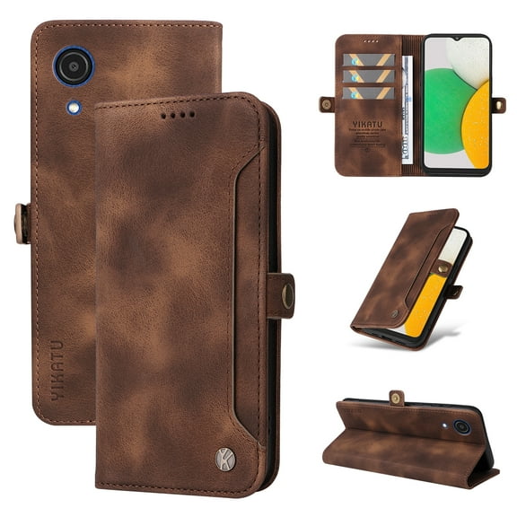 Nalacover For Samsung A03 Core Wallet case 【RFID Blocking】【Slide Pocket Slot】,Credit Card Holder Flip Folio Book PU Leather Protective Cover Women Men For Galaxy A03 Core, brown