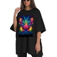 thumbnail image 4 of Plus Size Shirt for Women Black Tops for Women Short Sleeves Shirt for Women Splash Art Painting T Shirt Crewneck Shirt for Women XS, 4 of 5