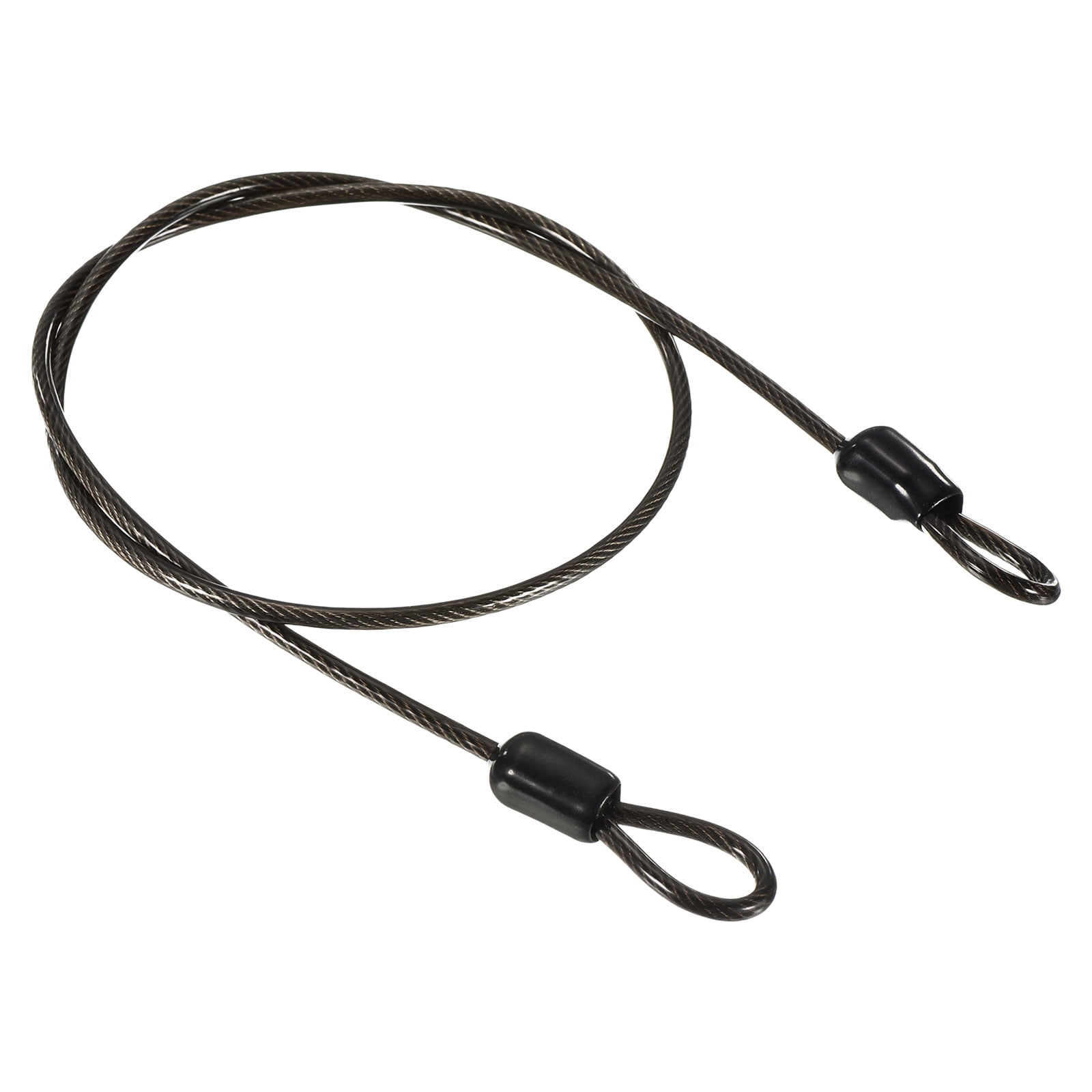 Unique Bargains Coated Security Steel Cable Lock Wire Rope Double Loop