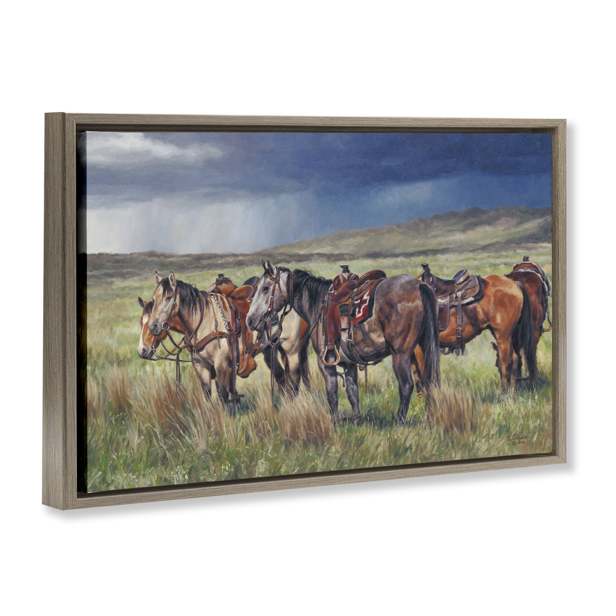 Stupell Industries Hurry Up & Wait Animals & Insects Painting Brown Floater Framed Canvas Art Print Wall Art, 31 x 21