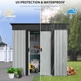 thumbnail image 5 of CarButler 6x5ft Metal Outdoor Storage Shed with Window and Transparent plate,Lockable Sliding Doors for Garden Backyard Patio White, 5 of 7