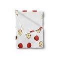 thumbnail image 2 of Fruits Soft Flannel Fleece Throw Blanket, Hand Drawn Vibrant Fruit Slices Products of Summer Harvest Picnic Themed Nature, Cozy Plush for Indoor and Outdoor Use, 50" x 60", Eggshell Red, by Ambesonne, 2 of 5