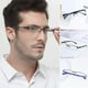 thumbnail image 3 of Gafas de lectura de negocios antiluz azul para hombre, lentes de Metal con media montura, protección ocular para dioptrías de oficina + 1,0 1,5 2,0 2,5 3 3,5 4,0, 3 of 4