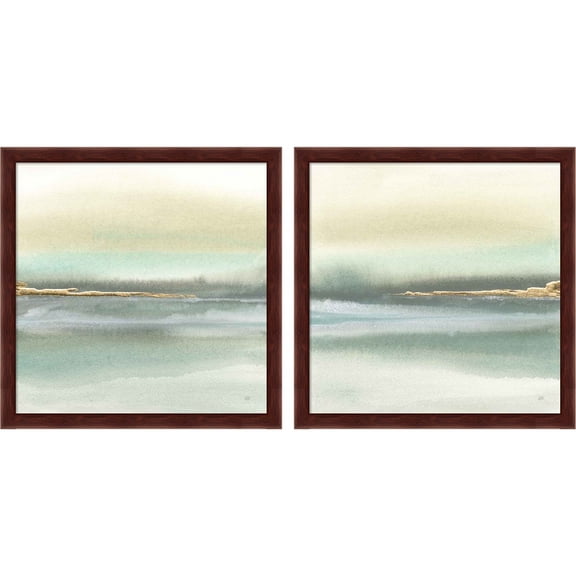 Great Art Now Gold Earth by Chris Paschke, 2 Piece Framed Art Set Each 13"W x 13"H