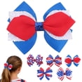 thumbnail image 2 of Zanarzt Girls Bows Independence Day Hair Bow Flag Bowknot 4th Of July Hair Bow Pin Bow Hair Hairpins 250 Anniversary Hair Bow Clips White,3-12 Years, 2 of 6