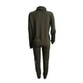 thumbnail image 2 of Innerwin Jogger Set Draped Neck Ladies Two Piece Outfit Sports Long Sleeve Loose Fit Sweatsuits Army Green XL, 2 of 9