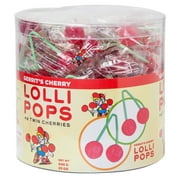 Gerrits Twin Cherry Lollipops, 0.48 Ounce Pops - 48 Piece Tub