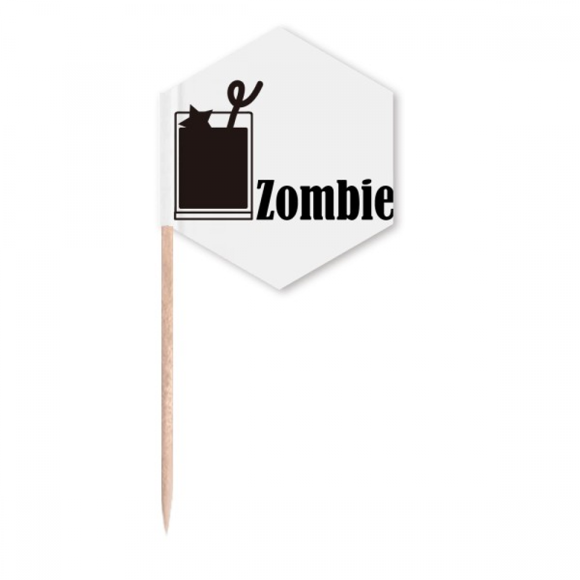 Zombie With The Word Zombie Toothpick Flags Cupcake Picks Party Celebration