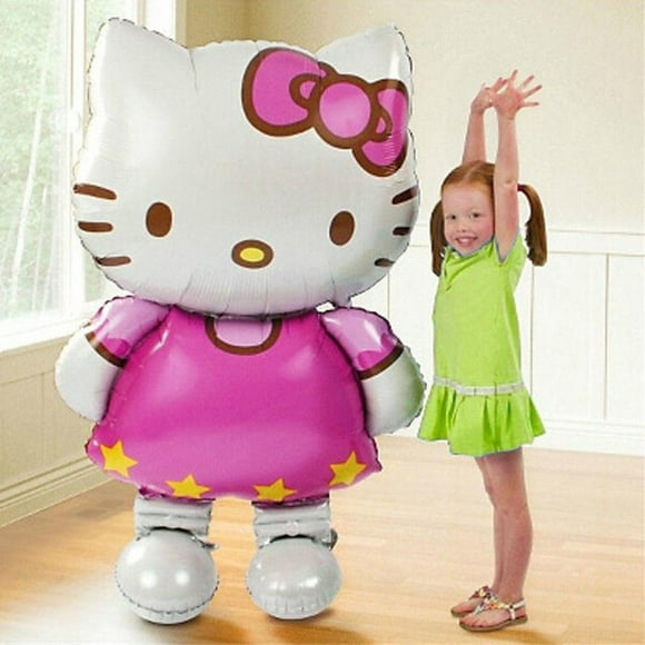 Alician 116*66cm Oversized KT Cat Foil Balloon 3D Large Standing Hello Kitty Aluminum Film Balloons Inflated Globos Birthday Wedding Girls Party Decoration Supplies Kids Favor Gifts Toy