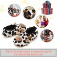thumbnail image 6 of cosyone1997 Cute Fuzzy Animal Slippers for Women Girls, Warm Fluffy Bedroom Loafers Indoor, Cozy House Shoes Non-slip Grip Soles, Winter Funny Gifts Unique, Cow Big Kids Size 4-6, 6 of 7