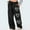 01 Black, variant on YueHuiYing Fashion Printed Women's Ladies Loose Drawstring Sweatpants Casual Pockets Full Length Pants
