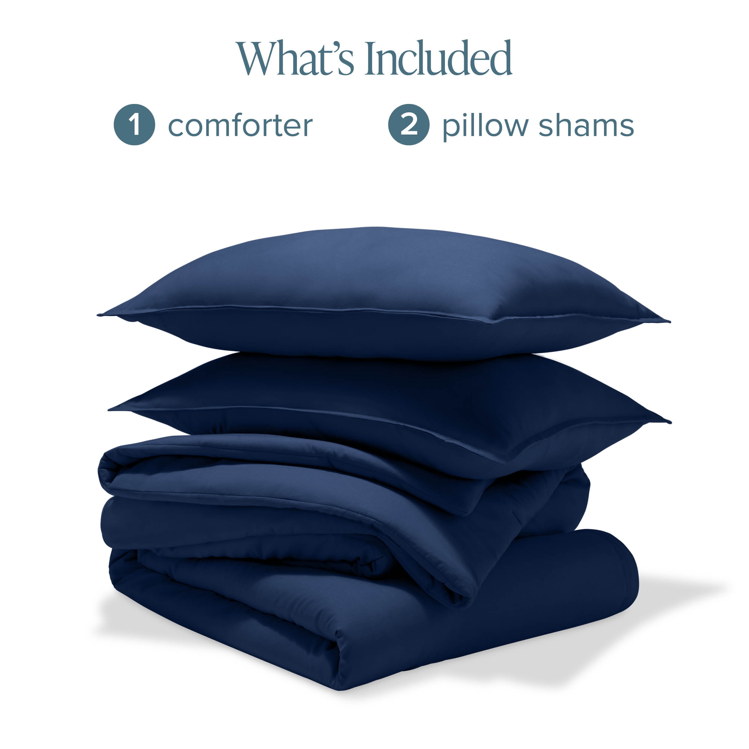 Bare Home Down Alternative Comforter Set - 3-Pieces - All Seasons - Queen, Dark Blue