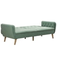 Novogratz Tallulah Memory Foam Futon and Sofa Bed, Light Green Velvet