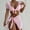 Pink, variant on Filled Swimsuit Set Women's Top Swimwear Bra Beachwear Bikini Print Swimwears Tankinis Set Pink L