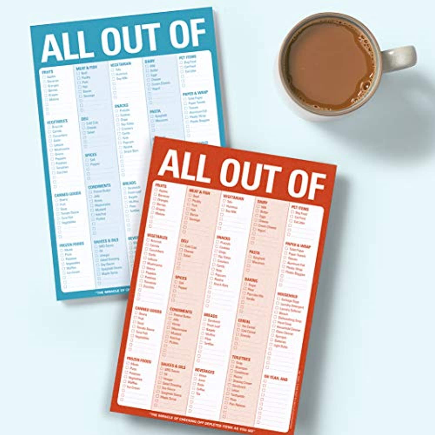 Knock Knock All Out Of Pad Grocery List Note Pad, 6 x 9-inches (Red)