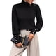 thumbnail image 2 of Suéteres de Cuello Alto para Mujer, Suéteres de Punto con Mangas Abullonadas para Otoño e Invierno Negro XL, 2 of 8
