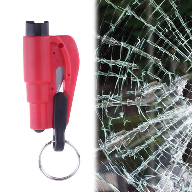 Martillo De Emergencia Martillo de seguridad, interruptor de ventana de escape de emergencia para coche con llavero (rojo)