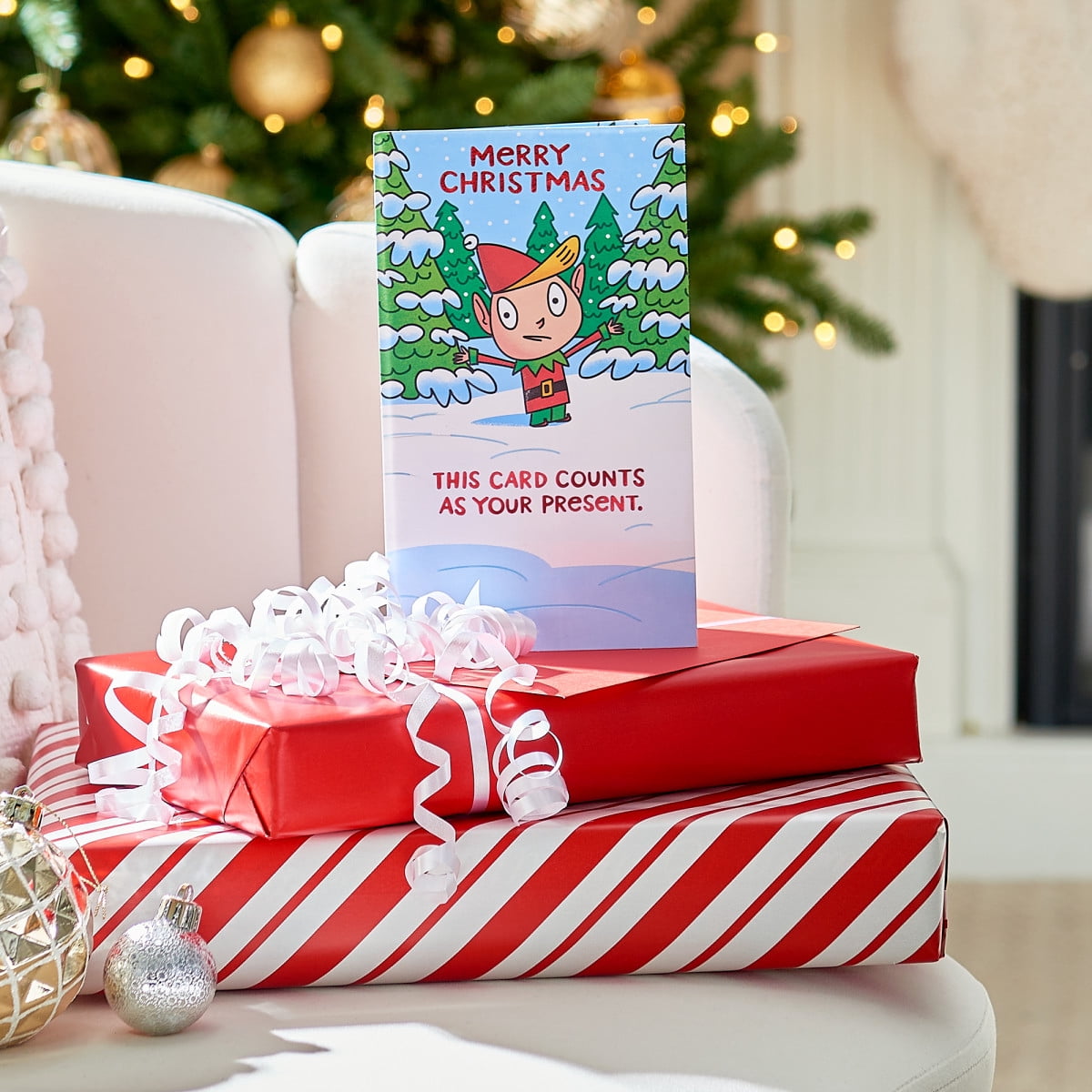 American Greetings Funny Christmas Money and Gift Card Holder, Santa's Elves (Your Present)
