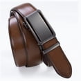 thumbnail image 2 of Men's Belt, KM Legend Leather Ratchet Dress Belts for Men, Jeans Brown Belt with Adjustable Buckle, Trim to Fit for Your Size, 2 of 6