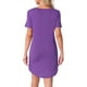 thumbnail image 3 of Camisón de mujer INSPIRE CHIC, vestido de camiseta, colorido, a rayas, con mangas cortas, camisón de noche, 2XL, púrpura, 3 of 6