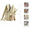 thumbnail image 2 of Mochila de gran capacidad para niñas, con un bonito colgante (blanca), 2 of 5