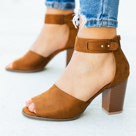 

Cathalem Huarache Sandals Women Ladies Fashion Solid Color Fish Mouth High Heel Zipper Sandals Womens Wedge Sandals Size 9 Khaki 8