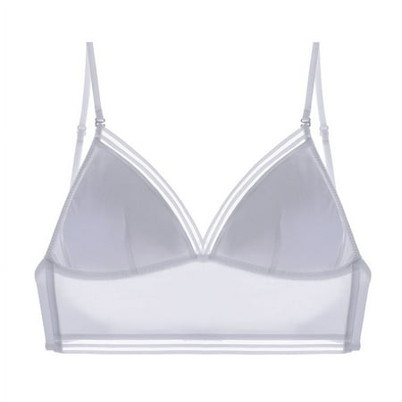 Ice Silk Large Backless Bra Ultra-thin No Steel Ring Neck Bra Dress Vacation Invisible Underwear for Women Megngio