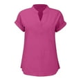 thumbnail image 3 of Womens T Shirts Summer Tops 2025 Solid Color V-Neck Short Sleeve Loose Fit Lightweight Tees Tshirts Shirts for Women, 3 of 6