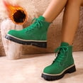 thumbnail image 2 of Womens Combat Boots Faux Suede Lace Up Chunky Platform Lightweight Non Slip Work Hiking Booties, 2 of 7