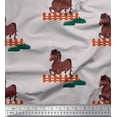 thumbnail image 1 of Soimoi Moss Georgette Fabric Horse Kids Fabric Prints by Yard 42 Inch Wide, 1 of 1