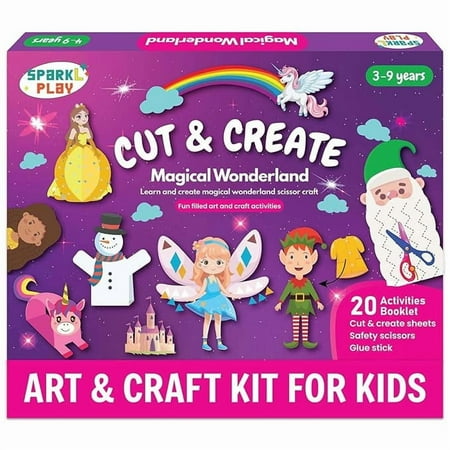 AVOKA Scissor Skills Activity Book for Kids Ages 3 to 9 | 20 Fun DIY Cutting Crafts | Art & Craft Kit |