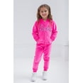 thumbnail image 2 of Conjunto de pantalones con capucha y cremallera de terciopelo para niñas pequeñas, color rosa 6, 2 of 6