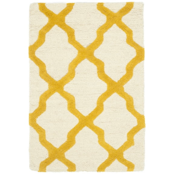 SAFAVIEH Cambridge Liam Geometric Wool Area Rug, Ivory/Gold, 2' x 3'