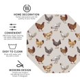 thumbnail image 3 of Honeii Various Chicken print Leather Coaster Set of 4, ideal for safeguarding your furniture from drinks spills and effortless cleanup-Octagon, 3 of 6