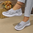 thumbnail image 5 of Orthopedic Shoes for Women Mesh Breathable Slip on Flats Butterfly Embroidered Sneakers Round Toe Arch Support Flats Summer Casual Comfortable Walking Shoes Gray 38, 5 of 5