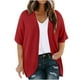 thumbnail image 3 of Sudadera con capucha gris,Cárdigan de talla grande, suéter informal abierto por delante para mujer, manga corta, mezcla de poliéster y elastano, para usar en casa, sopatenor, 3 of 8