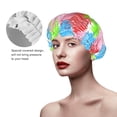 thumbnail image 3 of YFYANG Double Imperméable Femmes Shower Cap, Lignes d'Amour Colorées Cheveux Réutilisables Cap pour Tous les Styles de Cheveux et les Tailles de Tête, 3 of 6