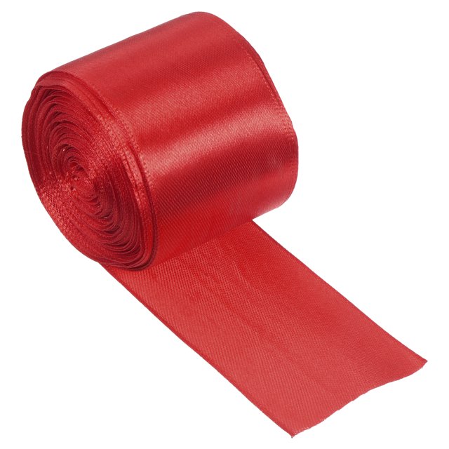 Unique Bargains Ruban Satin Ligne d'Arrivée 5cmx20m Ruban Poly Athlétisme Sprint Course, Rouge