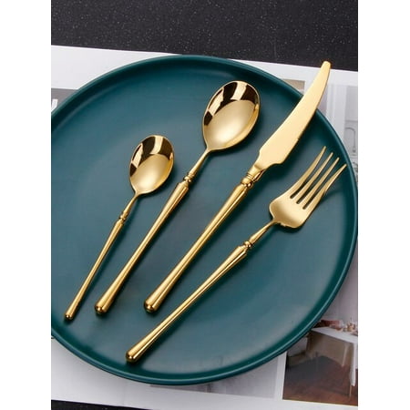 

dosili 8/12/16/20/24 Pieces Luxury Antique Gold Matte Cutlery Set Stainless Steel 18/10 Wedding Gift Flatware Dinner Party Hotel Home