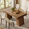 thumbnail image 3 of Table à Manger Rectangulaire de 5 Pouces pour 4-6, Table de Cuisine en Bois, Table à Manger Style Ferme, 3 of 5