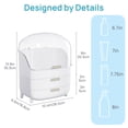 thumbnail image 3 of Sindcom 3-Tier Makeup Organizer with Drawers and Lid, Waterproof & Dustproof Skincare Organizers for Vanity and Bathroom Countertop, Large Capacity Vanity Organizer,Cosmetic Organizer Box for Dresser, 3 of 8