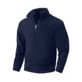thumbnail image 1 of Blusa y camisa de manga larga con cuello vuelto para hombre, abrigo informal de manga larga con media cremallera y cuello de solapa, chaquetas casuales, abrigos de polar, blusa de poliéster para hombr, 1 of 6