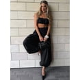 thumbnail image 6 of Women'S Casual Cotton Baggy Pants with Elastic Waist Relax Fit Lantern Trouser Black L, 6 of 7